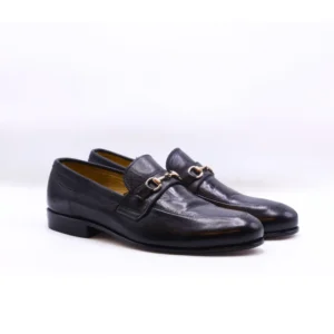 Handcrafted Leather Loafers with Classic Horsebit Detailing